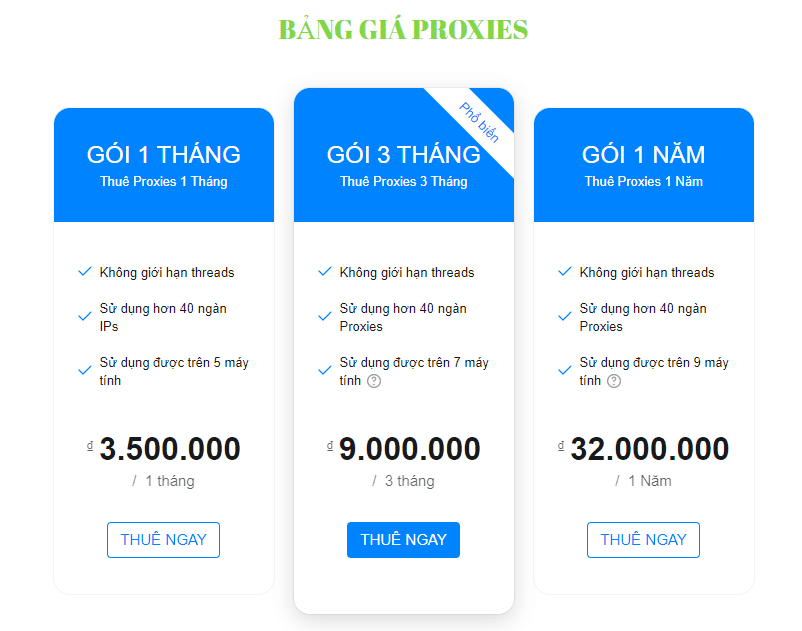 Dịch Vụ Cho Thuê Proxy Việt Nam Rẻ Nhất