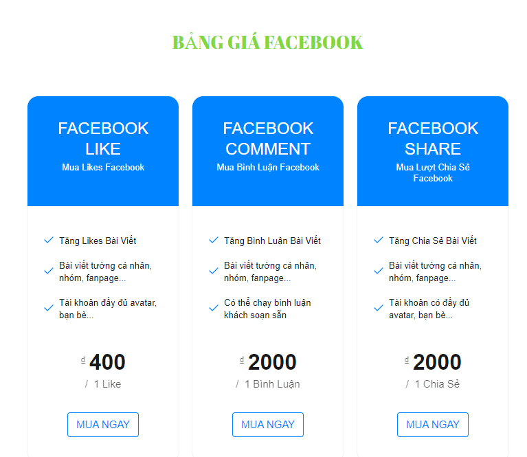 Dịch Vụ Tăng Like Facebook Giá Rẻ Chất Lượng Nhất