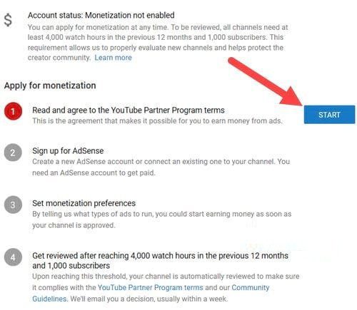 bật kiếm tiền youtube