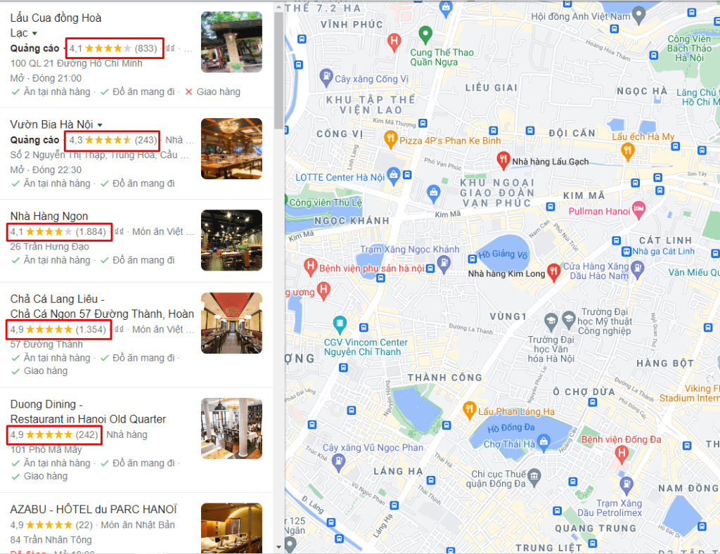bị đánh giá xấu google