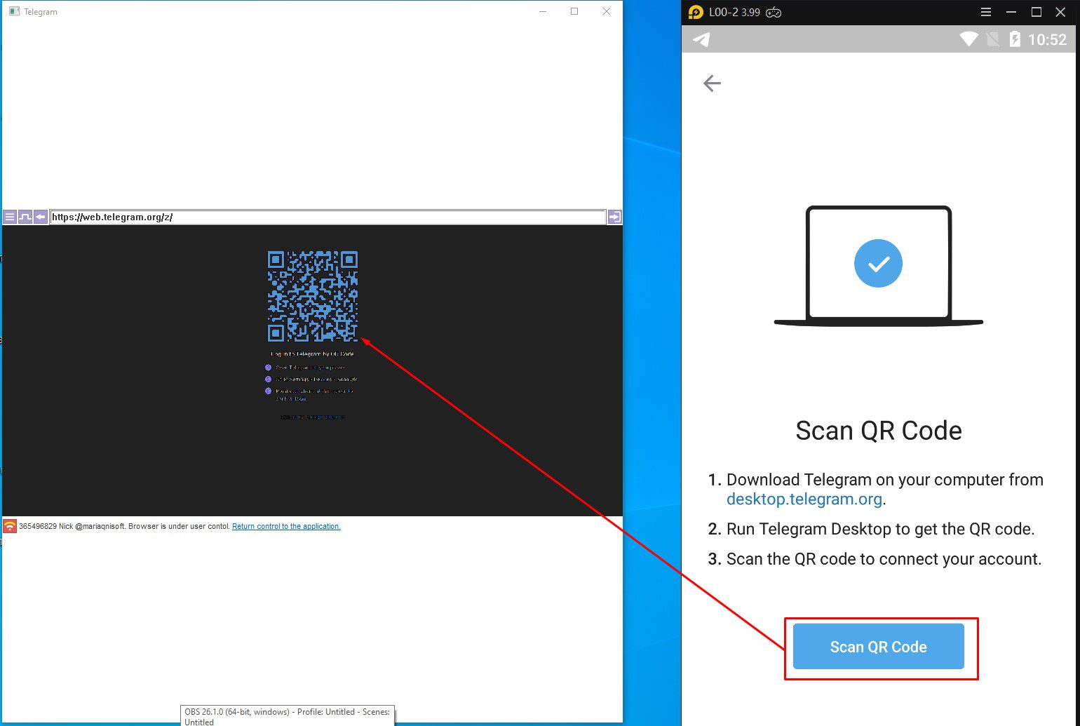 Đăng nhập tài khoản bằng cách quét mã QR