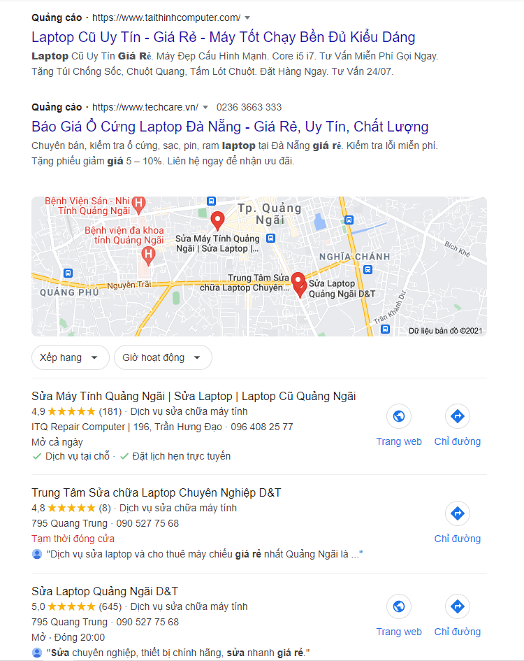 bị đánh giá xấu google