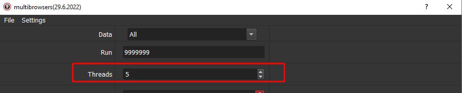 Số luồng chạy cùng lúc - Tool Multibrowser