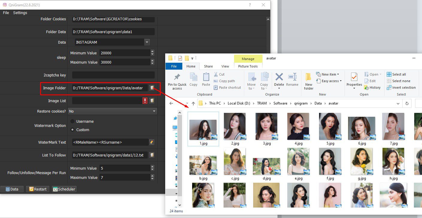 Cập nhật Avatar - Phần mềm Qnigram - Phần mềm Instagram