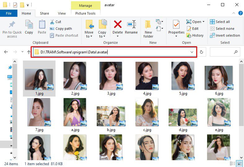 Thư mục lưu hình ảnh - Phần mềm tự động Instagram