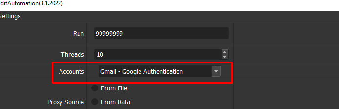 Chọn tài khoản Gmail để reg
