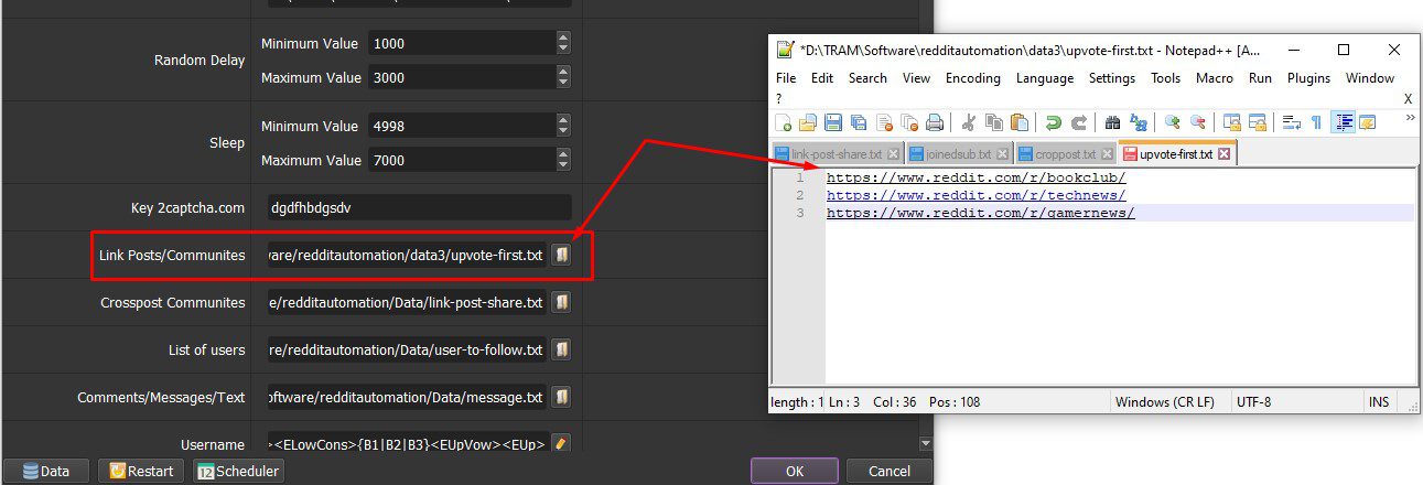 Link communities - Reddit Automaiton Tool