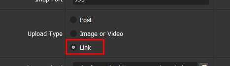 Chọn Link ở Upload Type - Reddit Automation