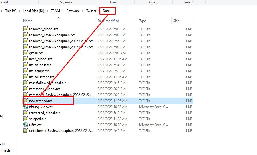 Kết quả chạy Scrape user - Tool nuôi Twitter