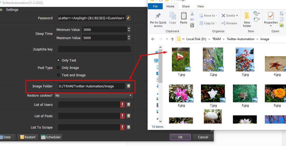 Folder lưu hình ảnh - Tool nuôi Twitter