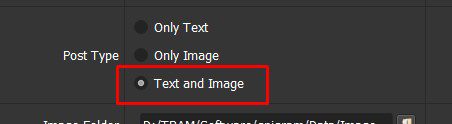 Chọn Text & Image ở mục Type Post