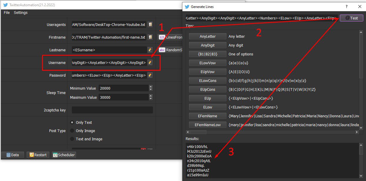 Xem các username mà phần mềm đã thiết lập sẵn
