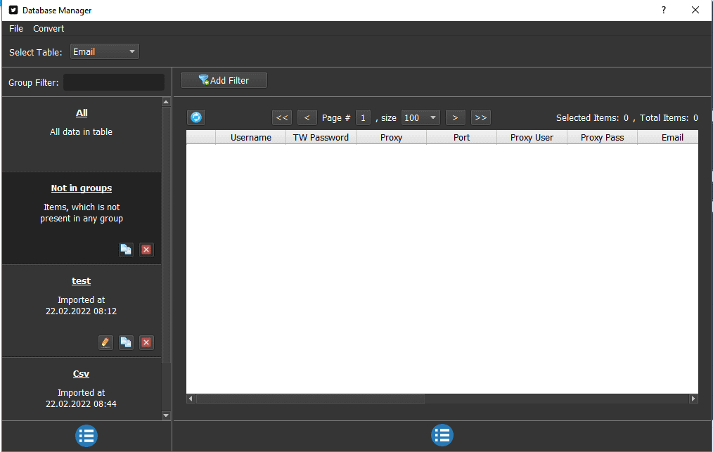 Bảng quản lý tài khoản – TwitterCreator