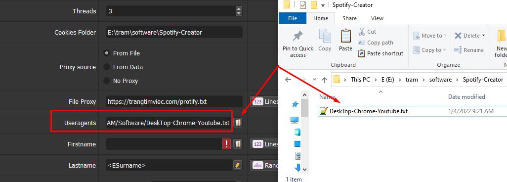 Dẫn tới file trình duyệt ảo đã tải về - Phần mềm tạo tài khoản Spotify