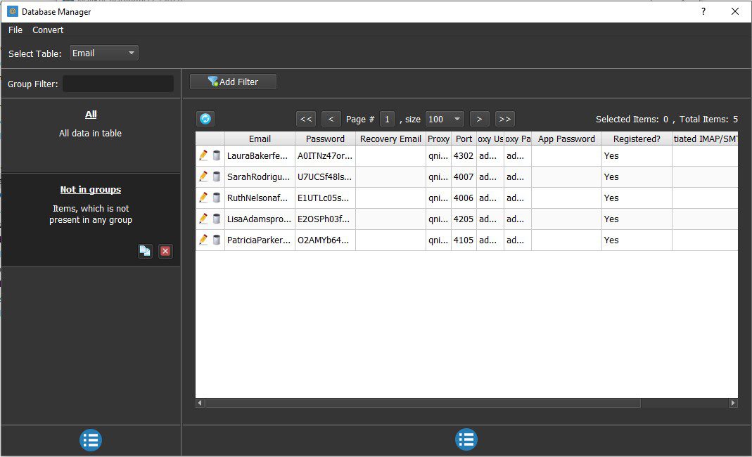 Các tài khoản Mail.Ru sau khi được tạo - Tool reg Mail.Ru