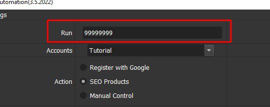 Số lần chạy - Seo Shopee Tool