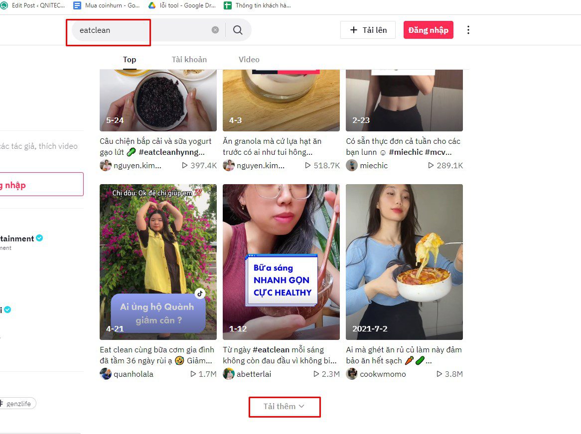 Giới hạn trang Tiktok khi tải video