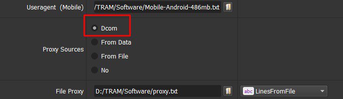 Chọn proxy từ Dcom - Phần mềm tăng view Youtube Shorts