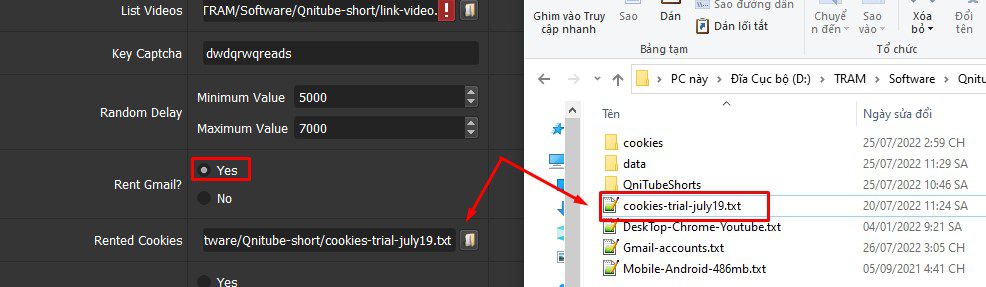 Thuê cookies Gmail của Qnisoft để chạy phần mềm tăng view Youtube Shorts