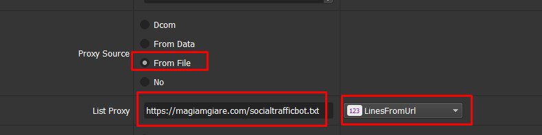 Dán địa chỉ thuê proxy vào mục List Proxy