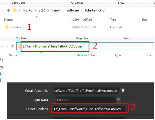 Tạo và dẫn thư mục cookies vào phần mềm truy cập website