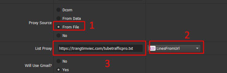 Dán link proxy vào List Proxy vào phần mềm tăng truy cập website