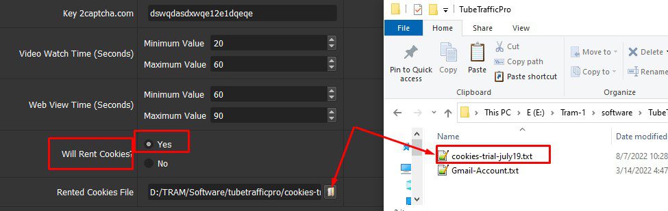 Thuê cookies Gmail trong phần mềm tăng truy cập website