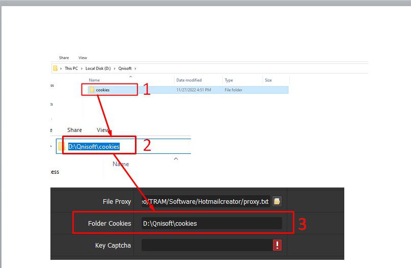 Copy link đường dẫn vào tool reg Hotmail