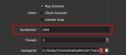 Số lần chạy - Tool reg Hotmail