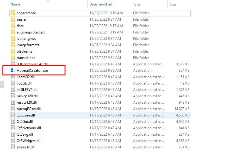 Mở tool reg Hotmail