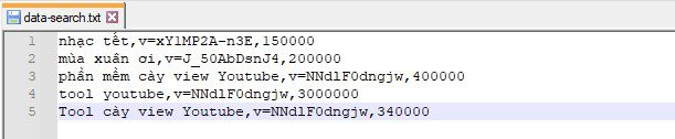 File data chạy keyword search view