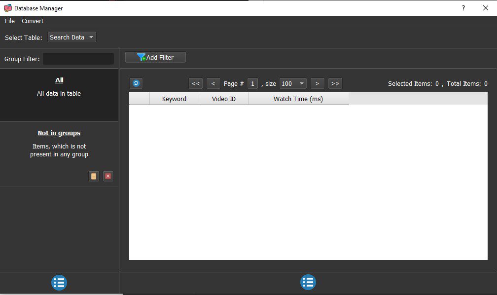 Bảng data phần mềm cày view Youtube