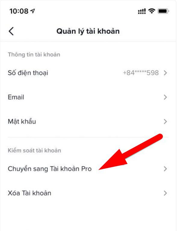 Chuyển sang tài khoản pro - Cách bật kiếm tiền trên Tiktok