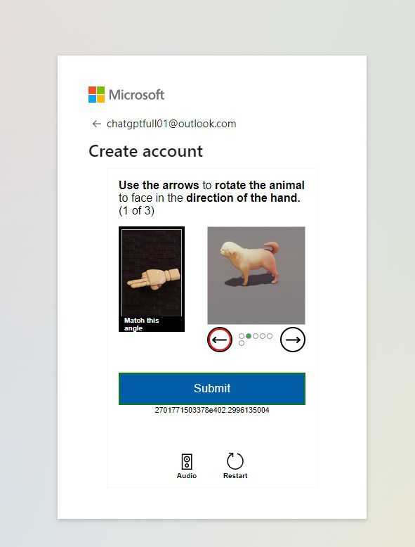Giải captcha để reg nick Hotmail