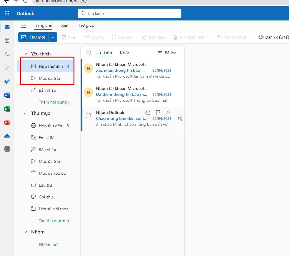 Các chức năng của tài khoản Hotmail