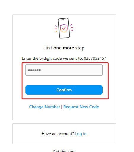Điền code được gửi về để tạo Instagram